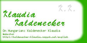 klaudia kaldenecker business card